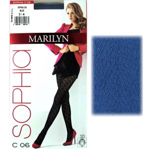 Marilyn SOPHIA C06 R3/4 rajstopy bawełniane blue
